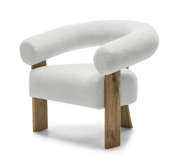 Fehér design fotel KOKEI, tölgy akciós termékkép 1