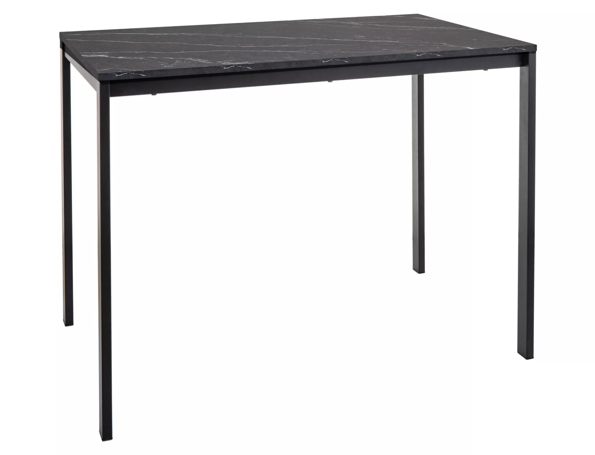 Fekete étkezőasztal RAMOD 100x60 cm, márvány dekoráció akciós termékkép 1