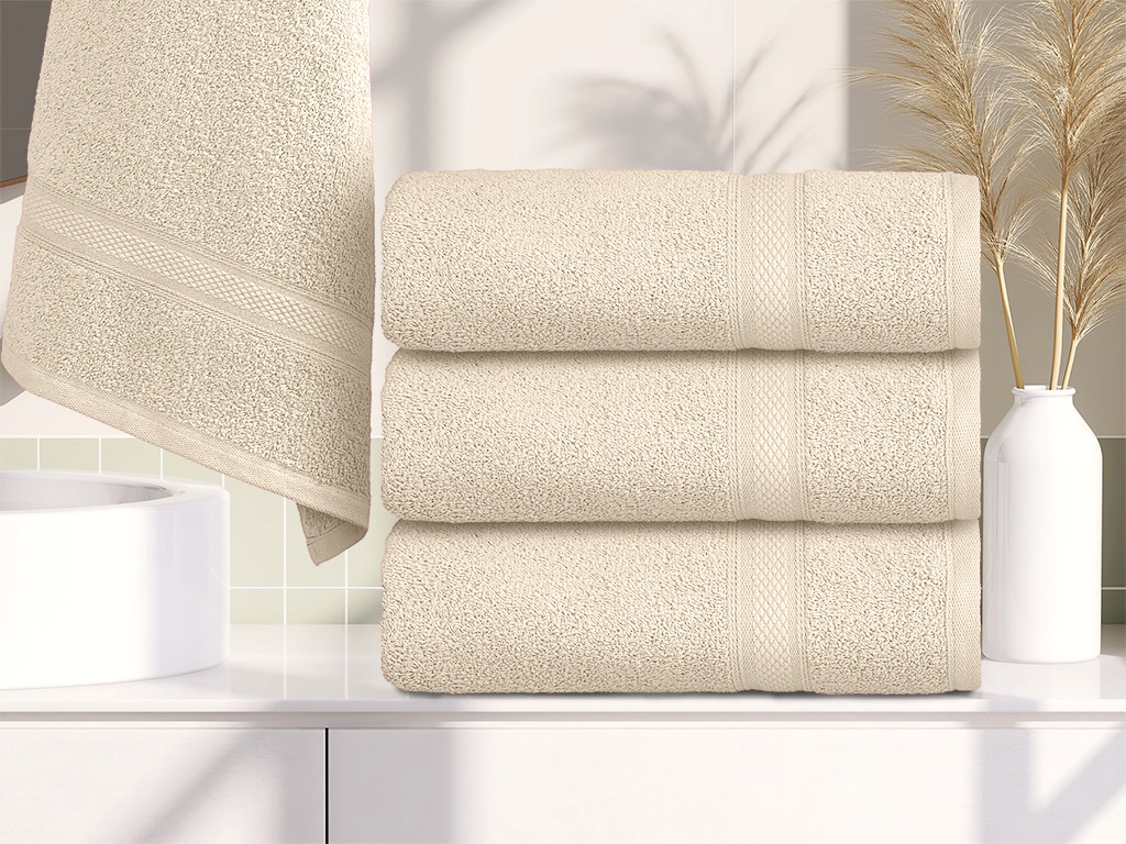 CLARYSSE ELEGANCE törölköző 60x110 cm krémszínű, 100% pamut akciós termékkép 1