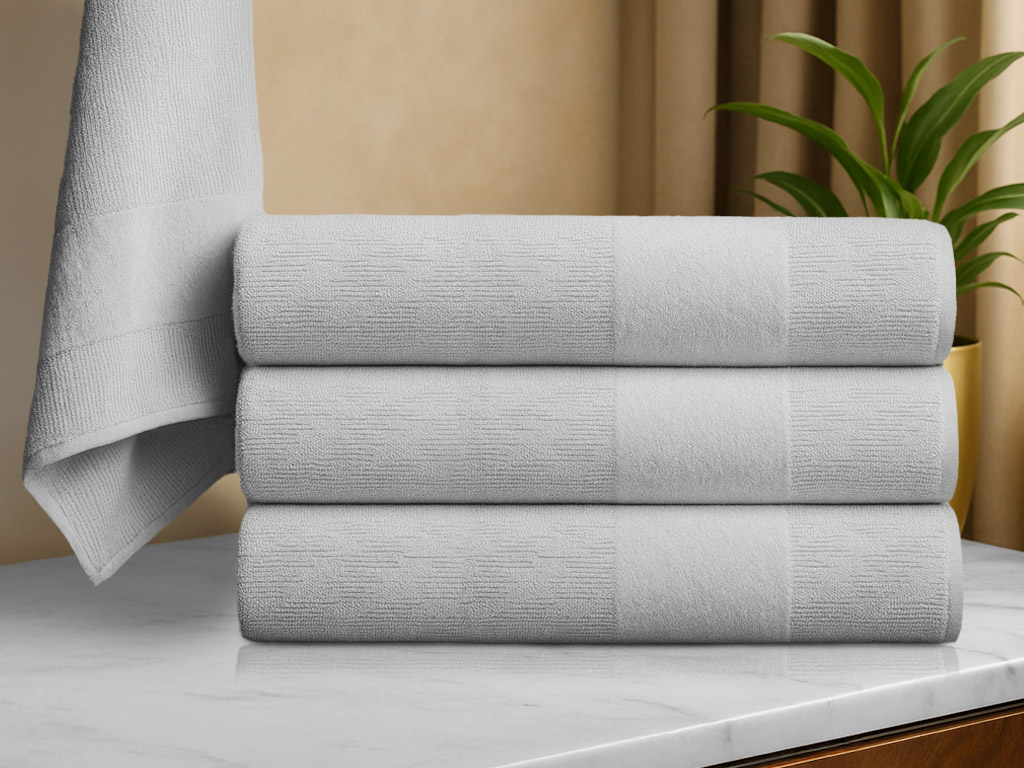 Fürdőlepedő CARRARA 70x140 cm világosszürke, 100% pamut akciós termékkép 1
