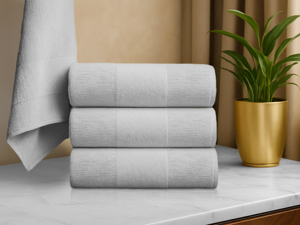 CARRARA törölköző szett 30x30 cm világosszürke 100% pamut, 3 db akciós termékkép 1