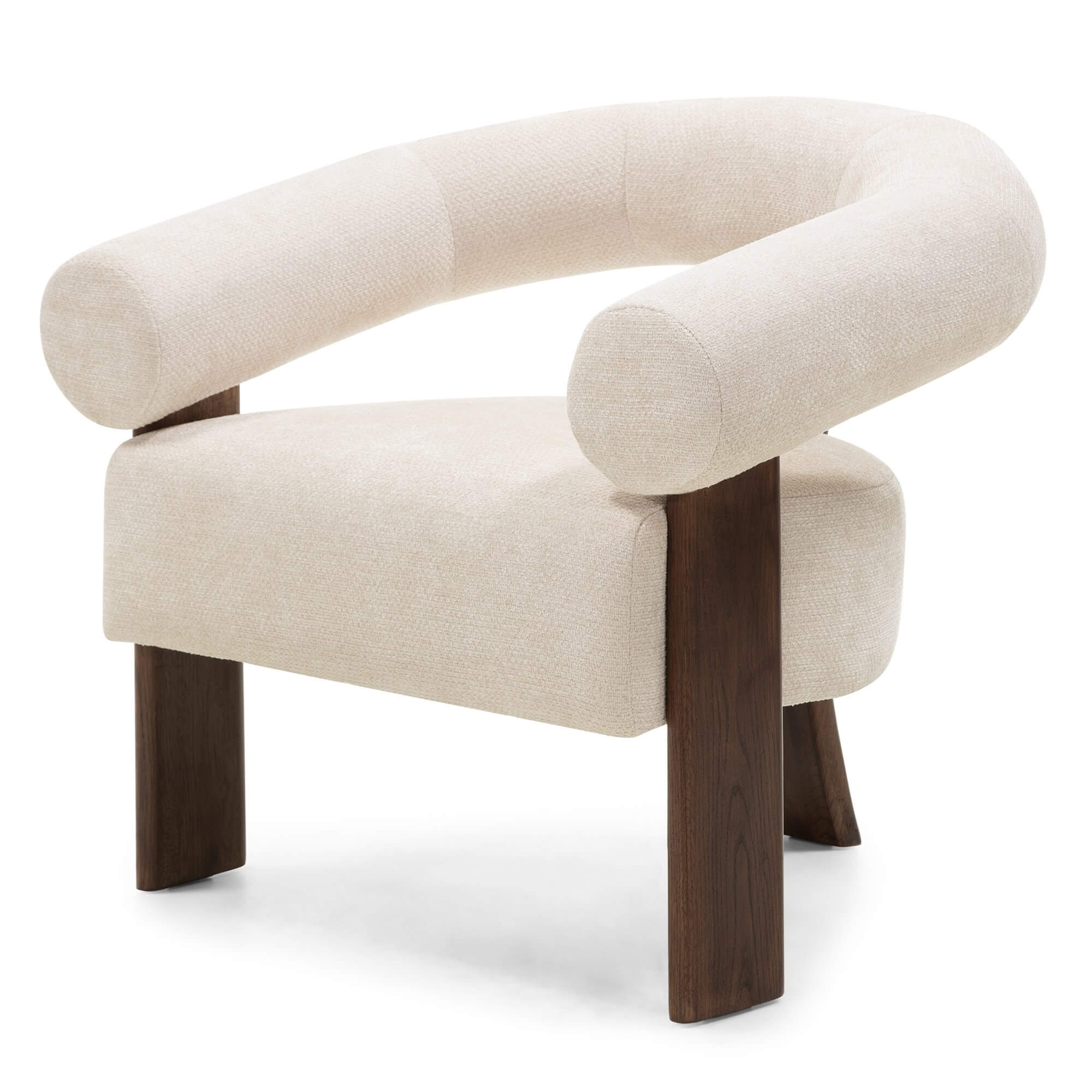 Krém design fotel KOKEI ALIA, dió dekoráció akciós termékkép 1