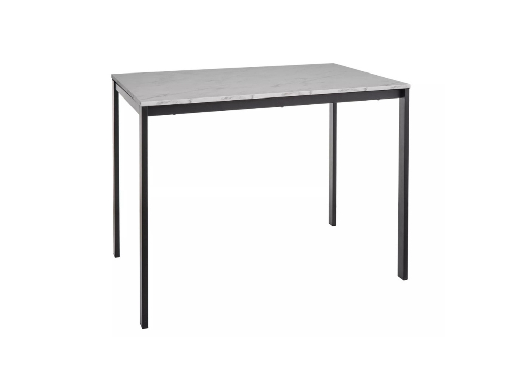 Fekete étkezőasztal RAMOD 100x60 cm, fehér márvány dekoráció akciós termékkép 1