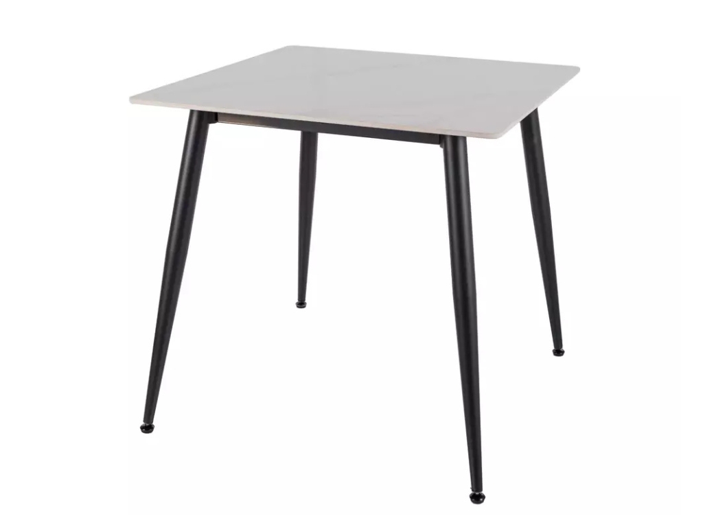 Étkezőasztal RION 80x80 cm kerámia asztallappal, fehér márvány akciós termékkép 1