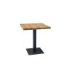 31922 cerny jidelni stul s deskou v dekoru dub puro 60x60