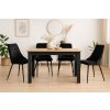 Jídelní set 1+4 MADO 120x80cm, černý stůl v dekoru dub zlatý a 4 černé sametové židle IMOLA pro moderní interiér