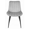 Elegantní světle šedá sametová židle SOSA s černými kovovými nohami