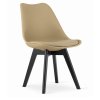 Jídelní židle BALI MARK s béžovým polstrováním a černými nohami je ideální volbou pro skandinávské interiéry.