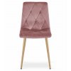Stylová jídelní židle LIBRA s růžovým sametem a kovovou konstrukcí