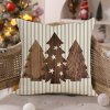 Béžový povlak na polštář WOODEN TREES – vánoční přírodní design