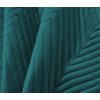 Tyrkysový sametový přehoz na postel se vzorem ARROW VELVET (Rozměr 220 x 240 cm)