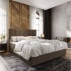 Luxusní čalouněná postel boxspring MERALIS 180x200 cm hnědá
