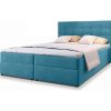 Elegantní modrá postel boxspring GLORIEN VELVET 140x200 cm pro maximální komfort