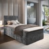 Stylová čalouněná postel boxspring GLORIEN VELVET 80x200 cm šedá