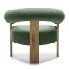 Designové křeslo tmavě zelené – KOKEI s měkkým potahem a dubovými prvkykokei non 37 6 002