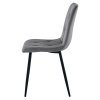 Sötétszürke bársony étkezőszék LIBRA fekete lábakkal