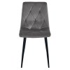 Sötétszürke bársony étkezőszék LIBRA fekete lábakkal