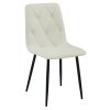 Moderní krémová jídelní židle LIBRA s černými kovovými nohami