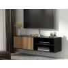 Designový TV stolek MEORATI závěsný 120x40 cm černá a dub artisan