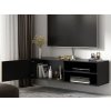 Stylový závěsný televizní stolek MEORATI 120 cm černý s dekorem dub artisan