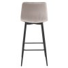 Pohodlná barová židle NADO VELVET s čalouněním a černými nohami