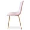 Světle růžová jídelní židle LIBRA v sametovém provedení