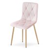 Stylová sametová židle LIBRA světle růžová do jídelny