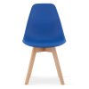 Designová plastová židle KITO modrá s dřevěnými nohami