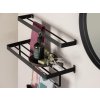Stylový koupelnový věšák HANDY 60x22 cm černý s policí
