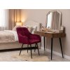 Stylové křeslo LOREN VELVET tmavě růžové – samet a černé nohy