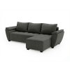 Elegantní oboustranná sedací souprava do L LIVARO 251x140 cm, tmavě šedá