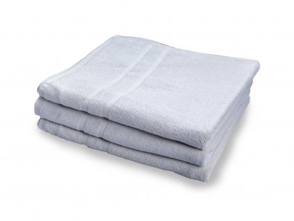 Prosop de corp Deluxe alb 100 x 200 cm, cu bordură simplă elegantă, din 100% bumbac premium