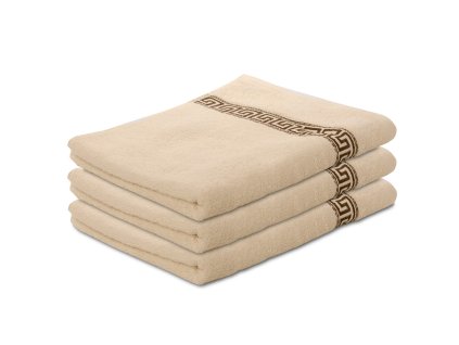 Prosop de corp GREEK crem 70 x 130 cm, cu bordură elegantă grecească, din 100% bumbac moale