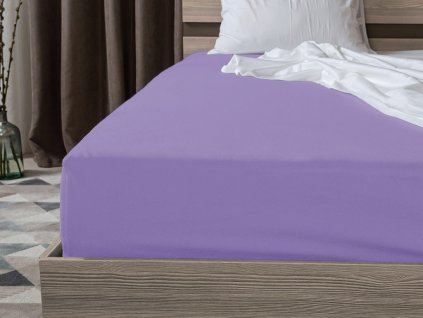 Cearsaf Jersey EXCLUSIVE cu elastic 180 x 200 cm mov deschis