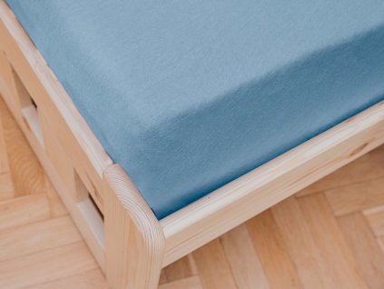 Cearsaf pentru patut, din material jersey, clasic, albastru 70x140-cm