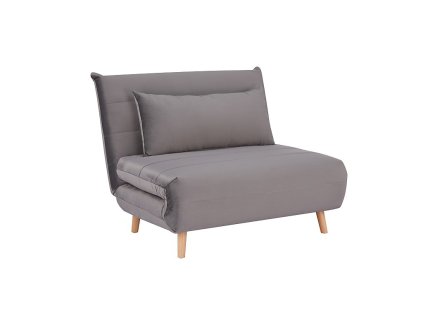 Moderní šedé rozkládací křeslo SPIKE VELVET s úložným prostorem