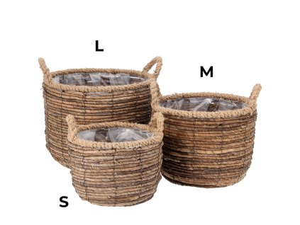 Kulatý květináč MIKA s plastovým vnitřkem - různé velikosti (Marime L)