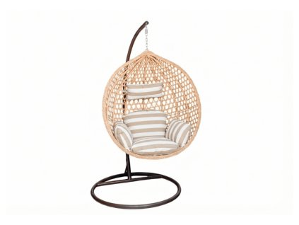 Scaun suspendat maro deschis TROPIKAL cu suport.  Rezista