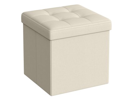 Taburet s úložným prostorem OTTOMAN 30x30 cm, krémový – stylový a praktický