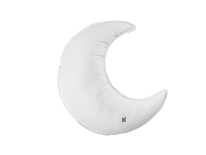 Sametový dekorační polštářek MOON SNOW ve tvaru měsíce