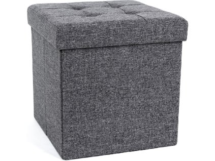 Šedý taburet s úložným prostorem LAFINA 38x38 cm pro každou místnost