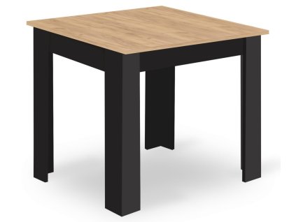 Jídelní stůl MADO černý 80x80 cm – Moderní jídelní stůl s deskou v dekoru dub artisan, ideální pro 4 osoby.