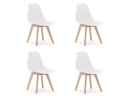 Moderní jídelní židle KITO bílá – sada 4 ks pro stylovou jídelnu