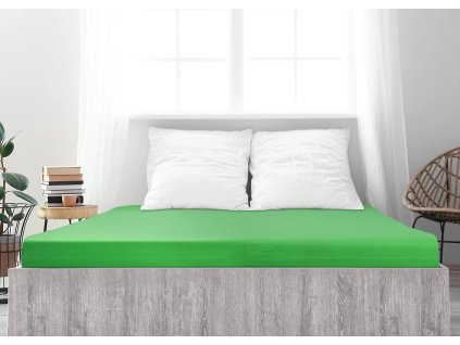 Zelené jersey prostěradlo z mako bavlny LUXORA 90 x 200 cm pro dokonalý komfort