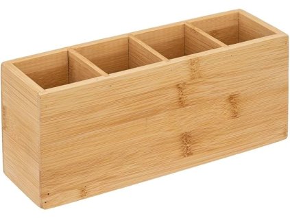 Bambusový organizér se 4 přihrádkami – praktický doplněk na stůl i do koupelny.