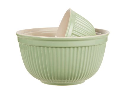 Zelené keramické mísy MYNTE WASABI s vroubky, set 3 kusů
