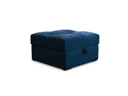 Tmavě modrý taburet ZENOVA s úložným prostorem 65 x 65 cm – stylový a praktický doplněk.