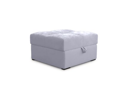 Světle šedý taburet ZENOVA 65x65 cm s praktickým úložným prostorem