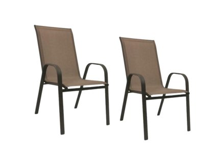 Set 2 bucati scaune de gradina TAVERNO maro/negru