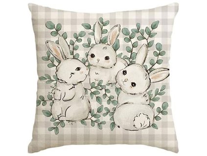 Velikonoční povlak TRISPRING 45x45 cm s roztomilými králíčky